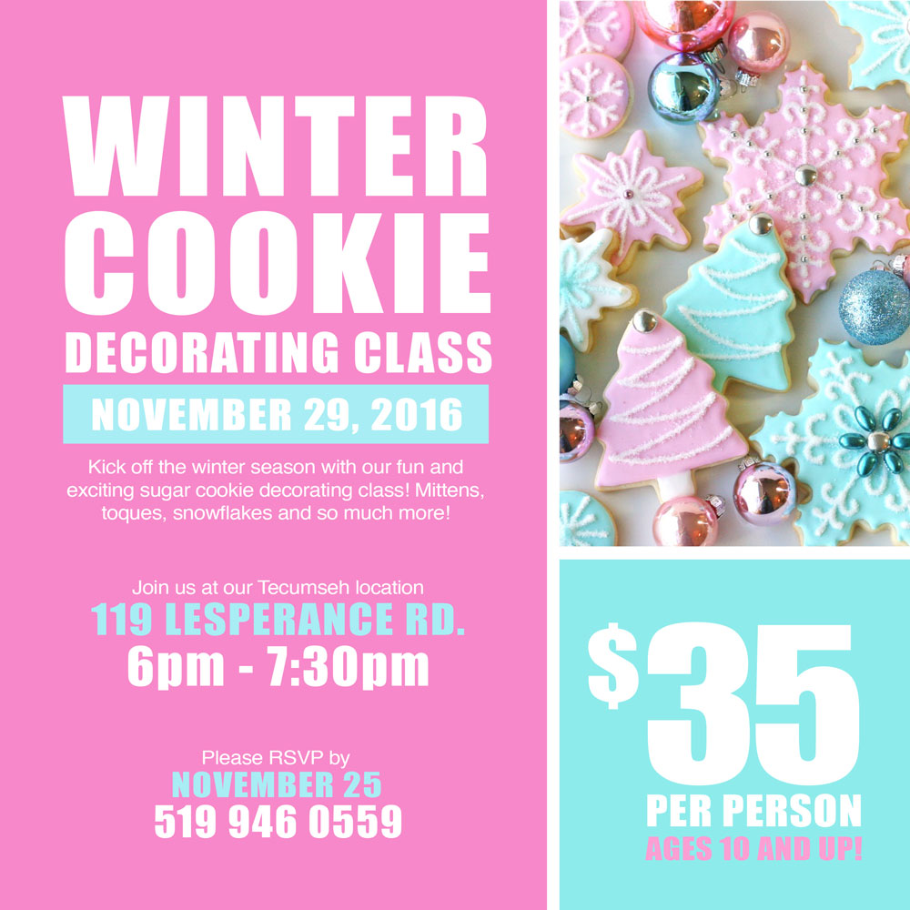 Winter Cookie Decorating Class - Sweet Revenge Bake Shop