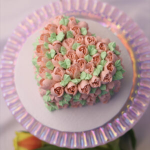 Heart Shaped Flower Cake.
